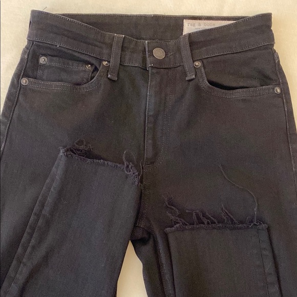 Rag & Bone Black Cropped Ankle Jeans - Picture 3 of 10